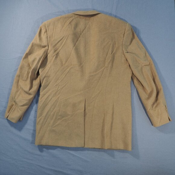 Vintage Bill Blass Blazer Mens 44R Tan Camel Hair USA Preppy Grandpa Paisley - Picture 2 of 11